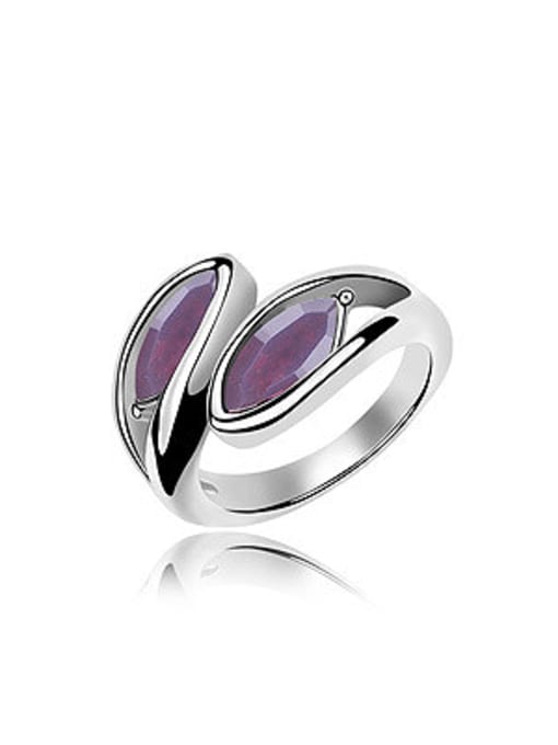 QIANZI Personalized Oval austrian Crystals Alloy Ring 1