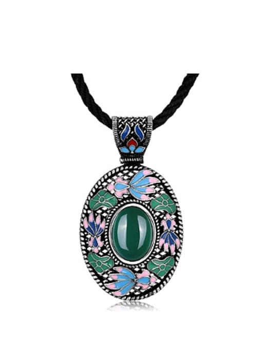 green Retro style Corundum Stone Necklace
