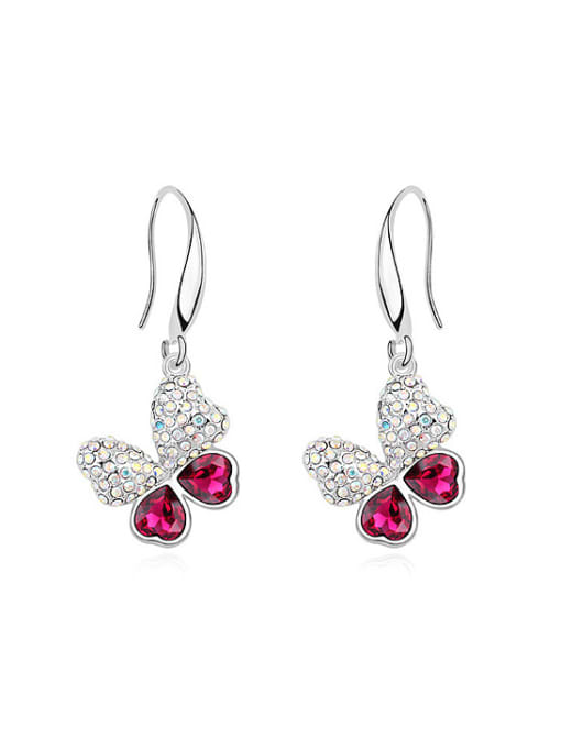 QIANZI Fashion austrian Crystals-covered Butterfly Alloy Earrings 0