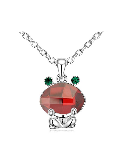 QIANZI Personalized austrian Crystals Frog Pendant Alloy Necklace