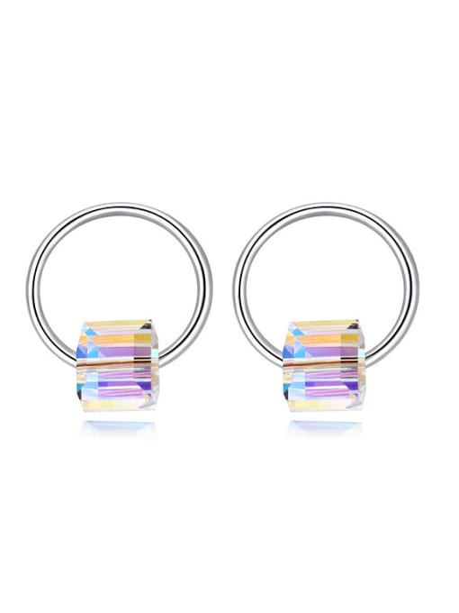 QIANZI Simple austrian Crystal Beads Alloy Stud Earrings 1