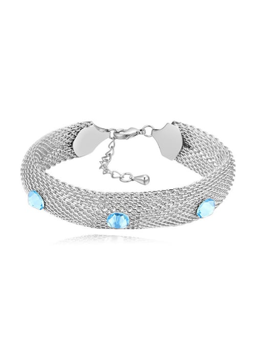 3 Personalized Cubic austrian Crystals Alloy Bracelet