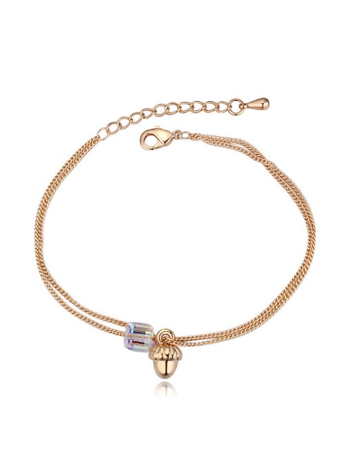 QIANZI Simple Clear austrian Crystal Gold Plated Bracelet 0