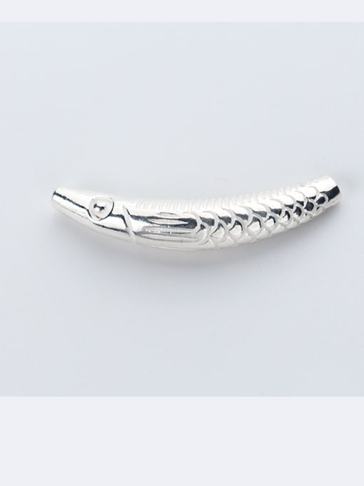FAN 925 Sterling Silver With Silver Plated fish Bent Pipe 2