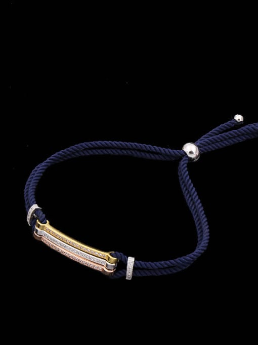 Navy Color Rope Stretch Bracelet