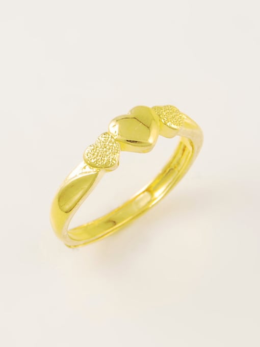 Yi Heng Da All-match Open Design Heart Shaped Gold Plated Copper Ring 0