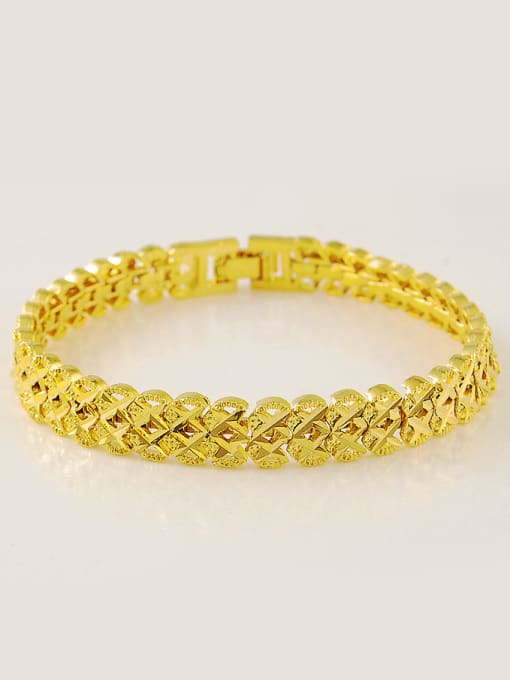Yi Heng Da Men Luxury 24K Gold Plated Letter X Shaped Bracelet 0