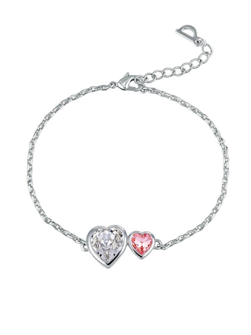 White austrian Crystal Heart Bracelet