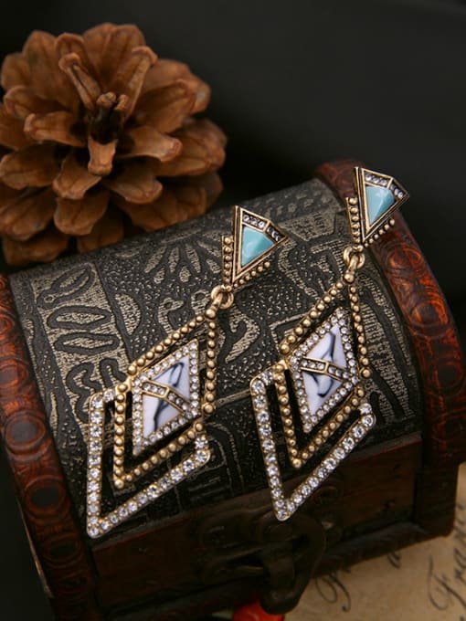 KM Geometric Evening Alloy Drop Chandelier earring 2