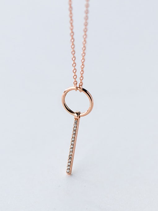 Rosh Elegant Rose Gold Plated Round Shaped S925 Silver Necklace 0
