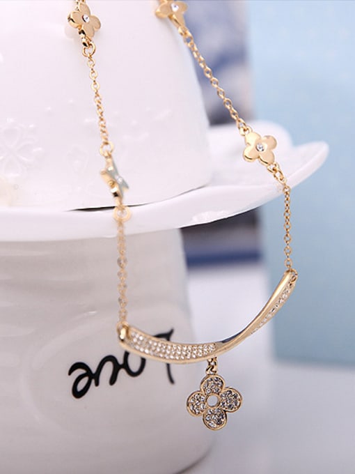 BESTIE Alloy Imitation-gold Plated Fashion Rhinestones Flower Two Pieces Jewelry Set 1