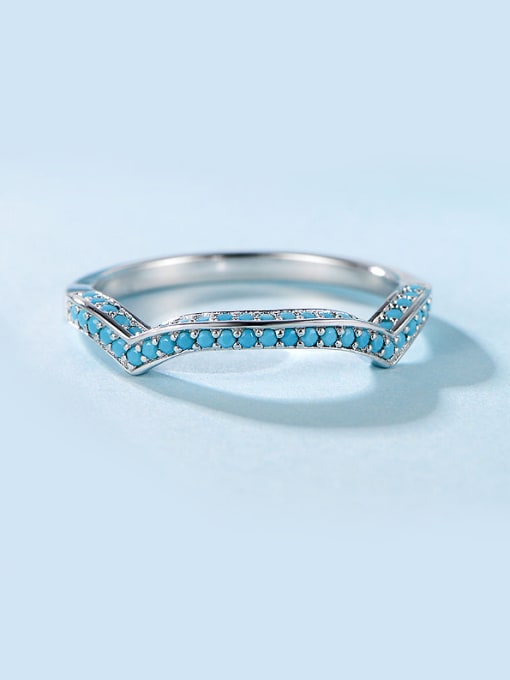 Blue 925 Silver Turquoise Ring