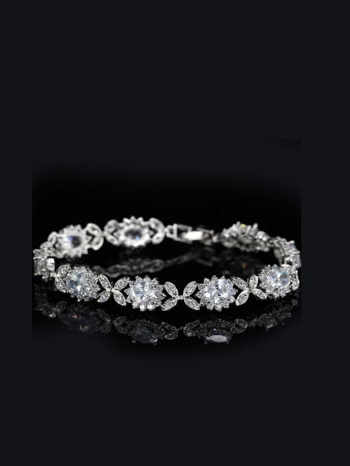 White Luxury Zircon Evening Party Bracelet