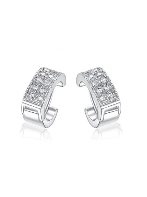 Ronaldo Exquisite Square Shaped Austria Crystal Stud Earrings 0