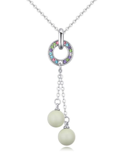 QIANZI Austria was using austrian Elements Crystal Necklace Pendant pearl necklace by love 3