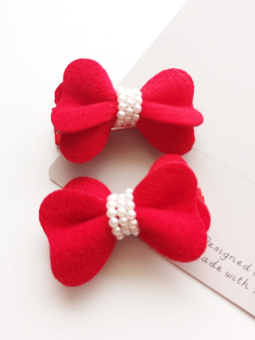 Red  Hairpin Red Woolen Hair Accessories