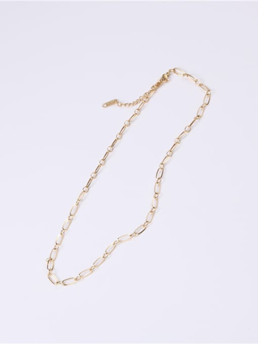 GROSE Titanium With Gold Plated Simplistic Chain Necklaces 2