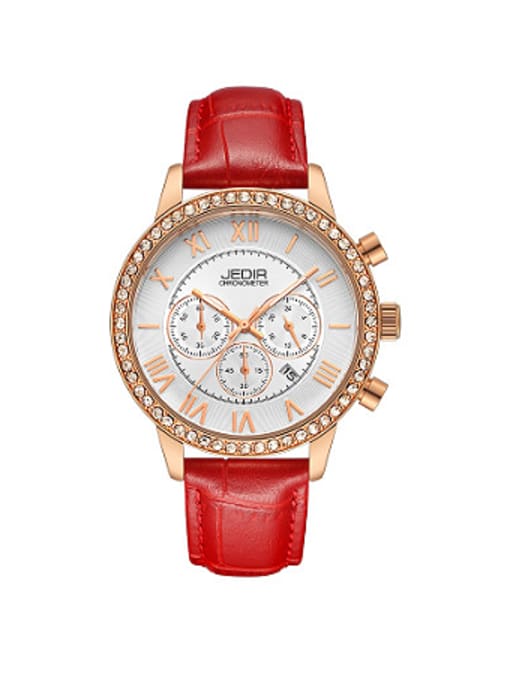 Red JEDIR Brand Casual Roman Numerals Watch