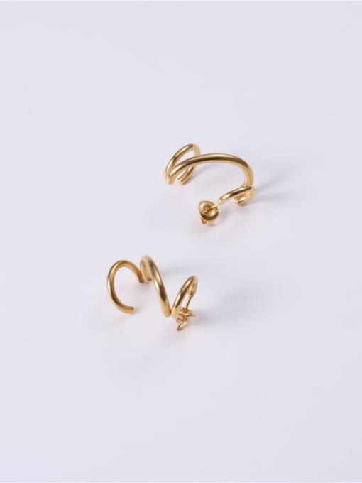 GROSE Titanium With Gold Plated Personality Irregular Stud Earrings 3