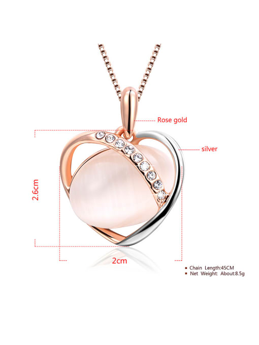 Ronaldo All-match Heart Shaped Rose Gold Plated Opal Two Pieces Jewelry Set 1