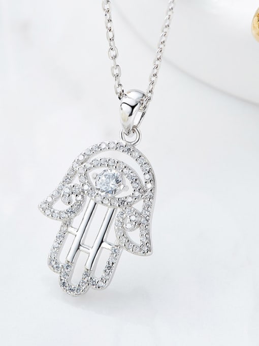 CEIDAI Personalized Cubic Zirconias-covered God's Hand 925 Silver Pendant 3