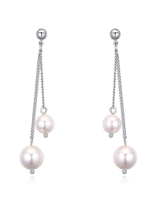 QIANZI Fashion Imitation Pearls Alloy Drop Earrings