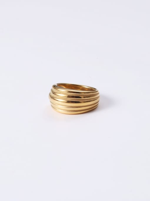 GROSE Titanium With Gold Plated Simplistic Irregular Midi Rings 0