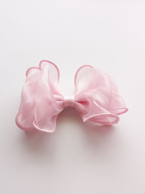 Light Pink Yarn Bow Hair clip