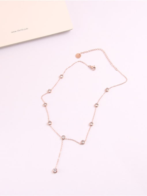 GROSE Simple Fashion Style Zircons Clavicle Necklace 0