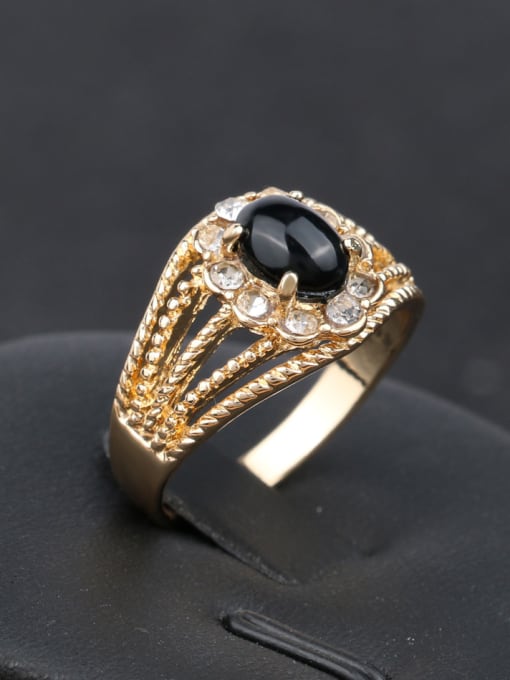Gujin Retro style Resin stone Gold Plated Alloy Ring 2