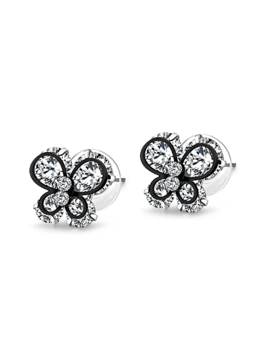 Open Sky Elegant Butterfly Cubic Rhinestones Stud Earrings 0