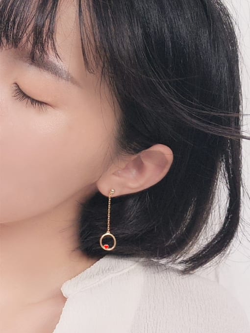 Peng Yuan Mini-heart-shape Round Silver Earrings 1