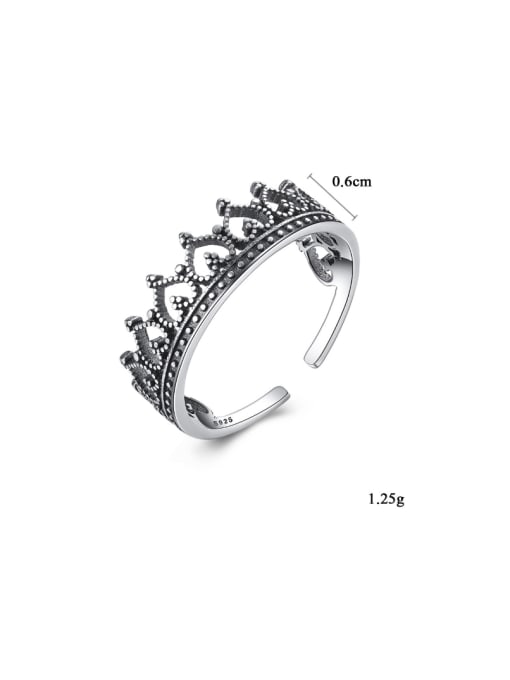 CCUI Sterling Silver Vintage crown lace  free size ring 3