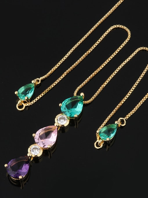 ROSS Copper With Glass stone Fashion Water Drop Necklaces 3
