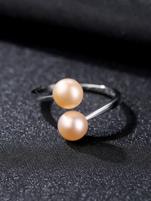 CCUI Sterling Silver 6-7mm natural freshwater pearl free size ring 3