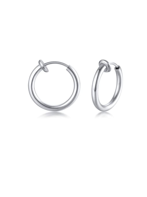 CONG 316L Surgical Steel With Smooth Simplistic  Round Hoop Earrings 4