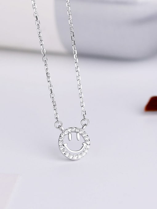 One Silver All-match Smiling Face Necklace 3