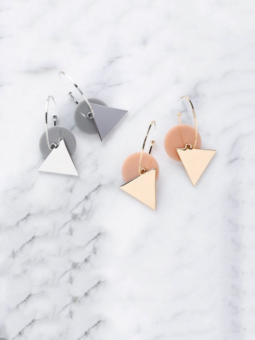 Girlhood Alloy With Gold Plated Personality Geometric Drop Earrings 0