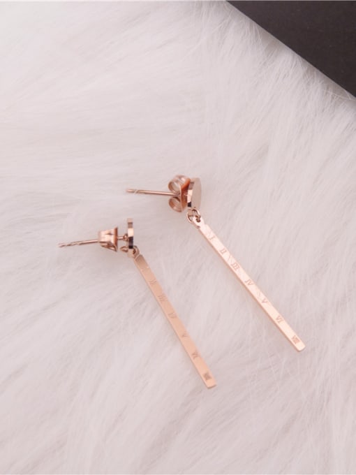 GROSE Geometric Fashionable Rose Gold Stud Earrings 0