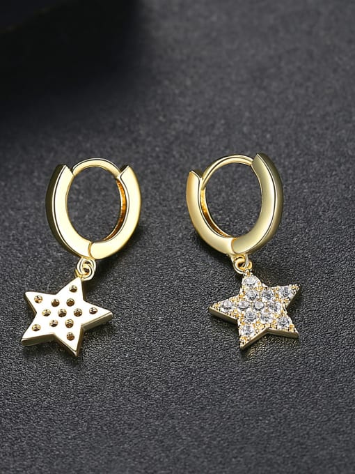 BLING SU Copper With White Gold Plated Fashion Star Party Drop Earrings 2