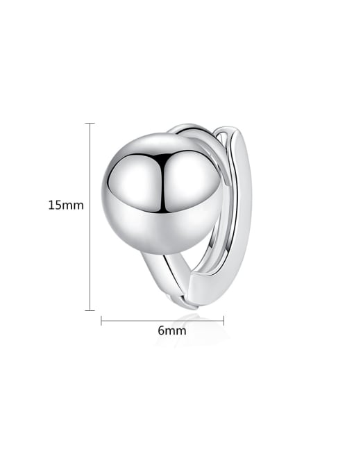 BLING SU Copper With Platinum Plated Casual Ball Stud Earrings 3