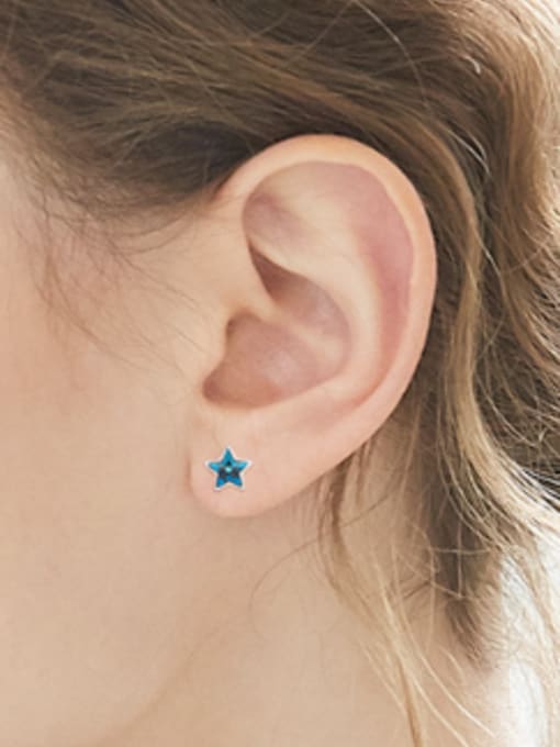 CEIDAI Tiny Star austrian Crystal 925 Silver Stud Earrings 1