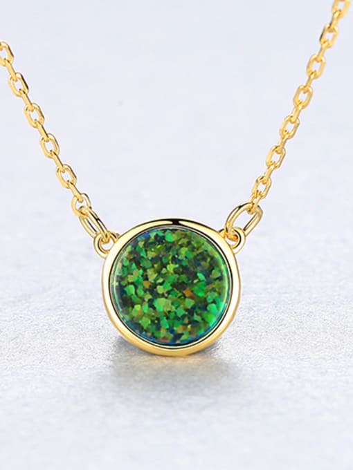 Color Sterling Silver minimalist opal Mini Necklace