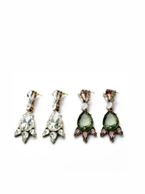 KM Irregular Glass Stones Alloy Drop Cluster earring 2