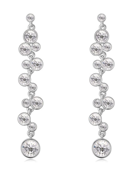 White Fashion Cubic austrian Crystals Alloy Drop Earrings