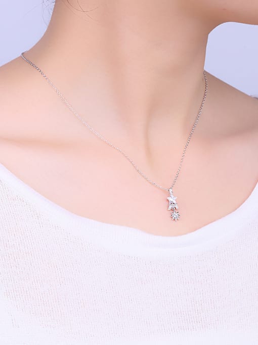 One Silver 2018 Star Zircon Necklace 1