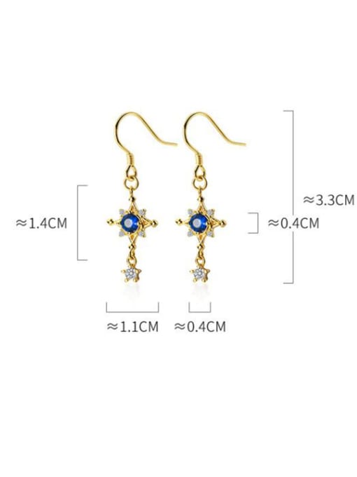Rosh 925 Sterling Silver With Cubic Zirconia Fashion Star Hook Earrings 4