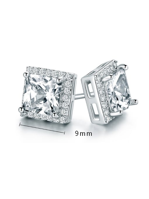 White -9MM Creative Zircon stud Earring