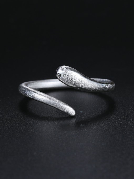 ZK Simple Slim Snake 925 Sterling Silver Opening Ring 1