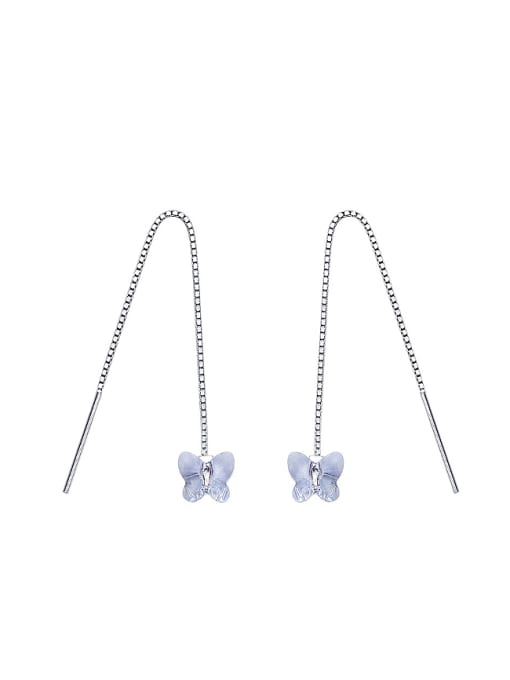 CEIDAI Simple austrian Crystal Butterfly Line Earrings